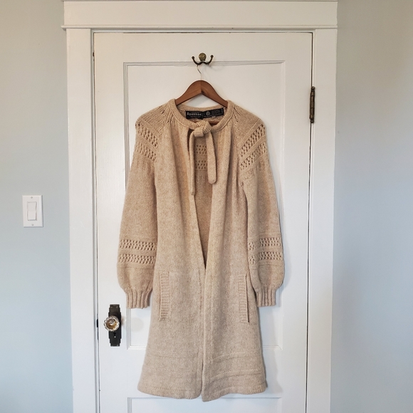 SPANNER Sweaters - Spanner 100% Wool Sweater Coat - Size M - Cream